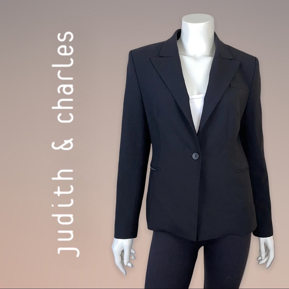 Judith & Charles Black Single-Button Tailored Blazer